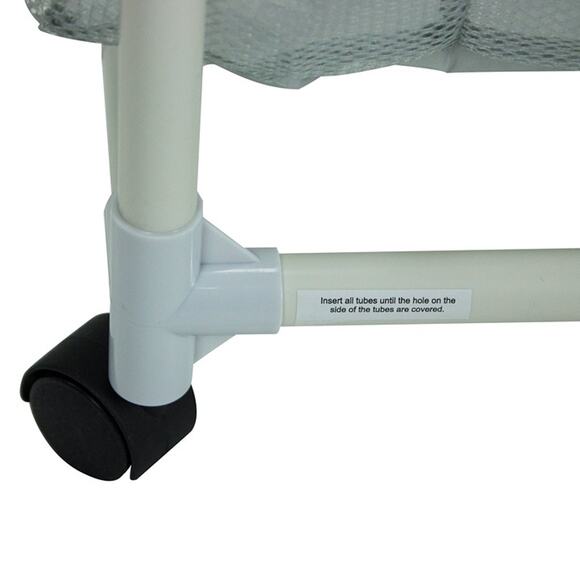 Mainstays Soft Silver 3 Bag Mesh Rolling Laundry Sorter Cart - Picture 3 of 5